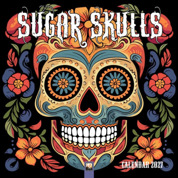 Flame Tree Publishing Sugar Skulls Wall Calendar 2027 (Art Calendar)
