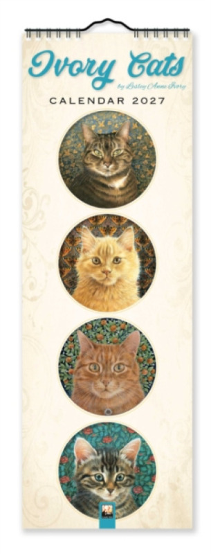 Flame Tree Publishing Ivory Cats Slim Calendar 2027 (Art Calendar)