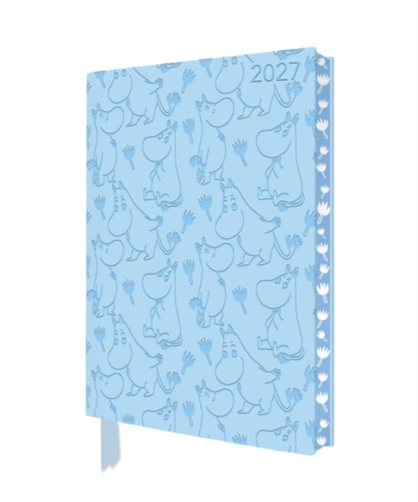 Flame Tree Publishing Moomin and Flowers 2027 Artisan Art Vegan Leather Diary Planner - Page to View with Notes
