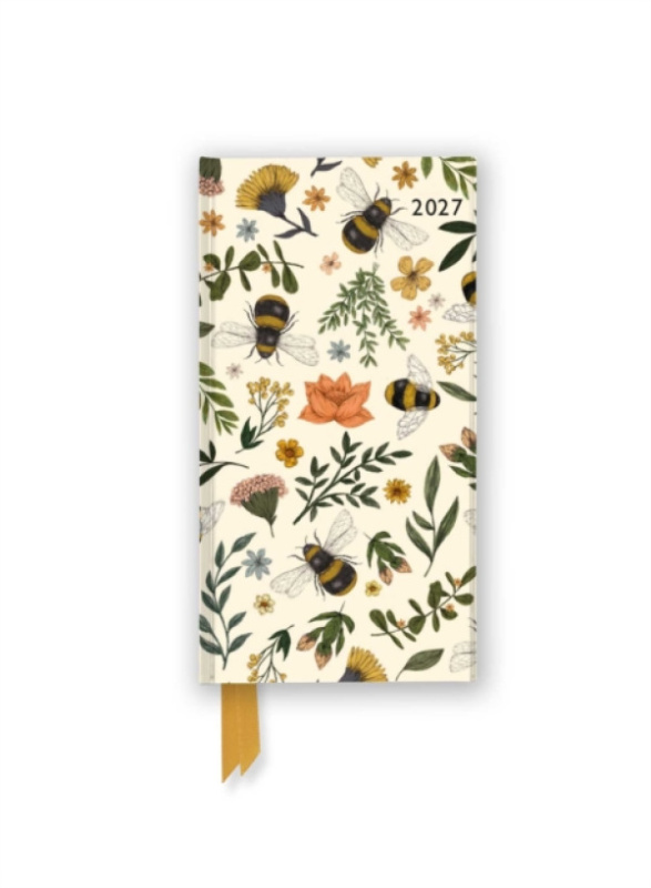 Flame Tree Publishing Jade Mosinski: Garden Bees 2027 Luxury Slimline Pocket Diary Planner - Week to View