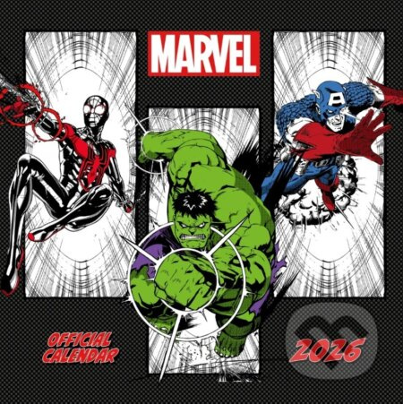 Oficiální nástěnný kalendář 2026 Marvel Studio s plakátem (SQ 30,5 x 30,5|61 cm)
