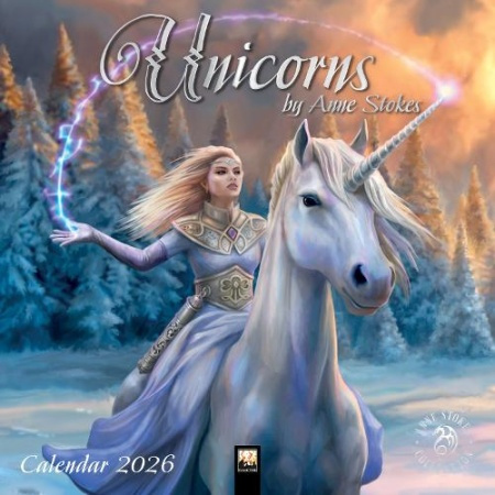 Unicorns by Anne Stokes Wall Calendar 2026 (Art Calendar) Flame Tree Publishing