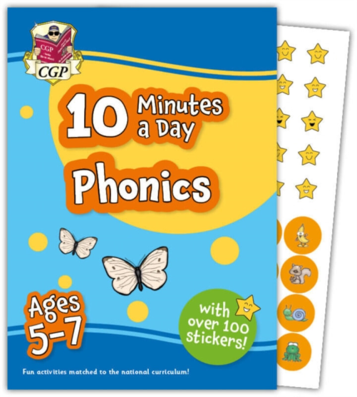 10 Minutes a Day Phonics for Ages 5-7 (with over 100 stickers) - CGP Books