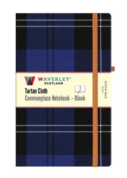 The Gresham Publishing Co. Ltd Ramsay Blue Tartan Blank Hardback Notebook: Large 21 x 13cm - Scotland, Waverley