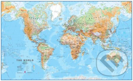 Svet - fyzická mapa  1:30 mil. (nástenná laminovaná mapa)