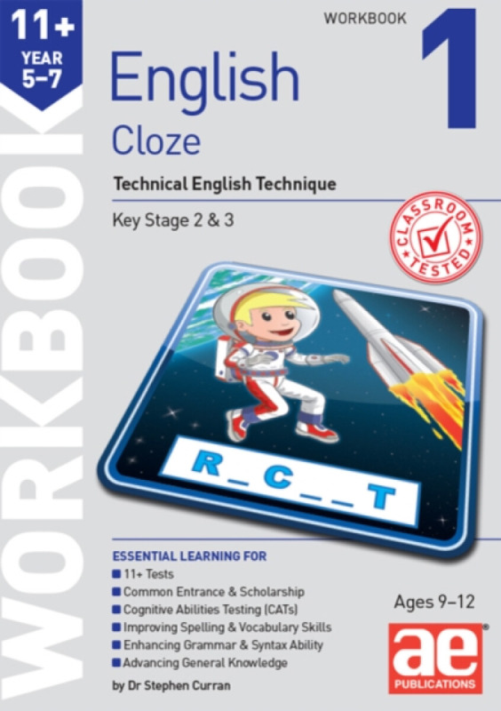 Accelerated Education Publications Ltd 11+ English Year 5-7 Cloze Workbook 1 - Curran, Dr Stephen C a Vokes, Warren J a McMahon, Autumn