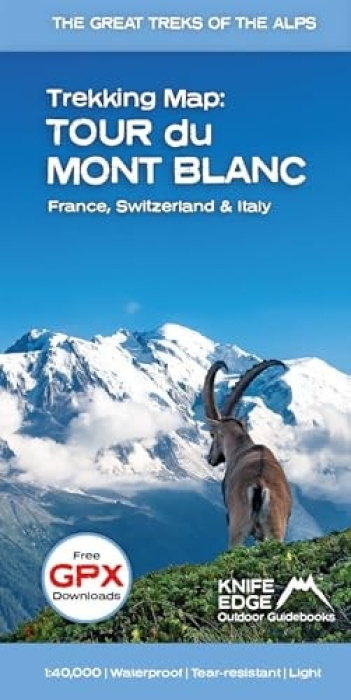 Tour du Mont Blanc - Trekking Map Knife Edge Outdoor Limited