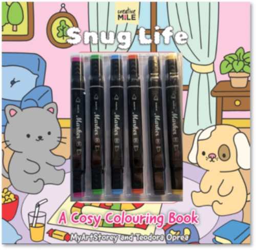 Five Mile Snug Life: A Cosy Colouring Book and Markers - MyArtStorey