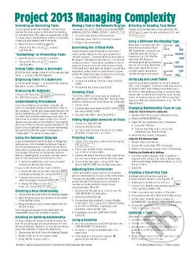 Microsoft Project 2013 Quick Reference Guide (Managing Complexity (Laminated Card))