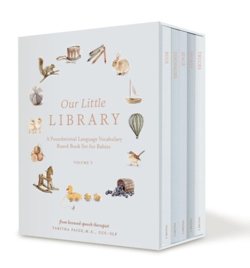 Our Little Library Vol. 3, A Foundational Language Vocabulary Board Book Set for Babies, Including Bugs, Dinosaurs, Sports, Space, and Tools Blue Star Press