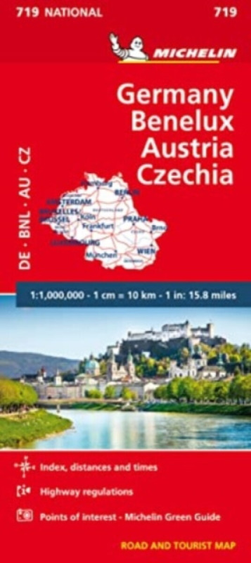 Germany, Benelux, Austria, Czech Republic - Michelin National Map 719 - Michelin