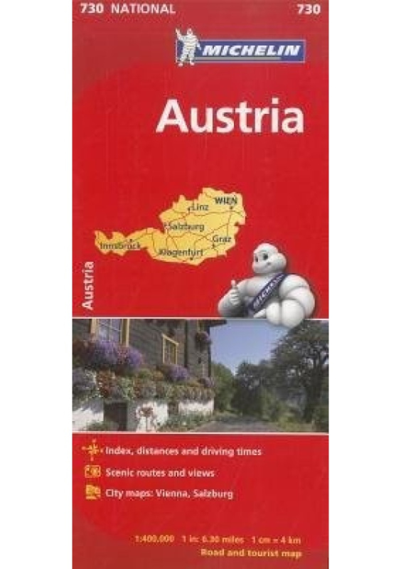 Austria - Michelin National Map 730 Michelin Editions des Voyages