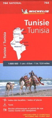 Tunisia - Michelin National Map 744, Map Michelin Editions des Voyages