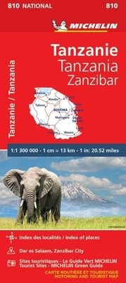 Tanzania a Zanzibar - Michelin National Map 810, Map Michelin Editions des Voyages
