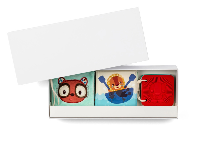 Lilliputiens - set 3 senzorických knížek - lev Jack