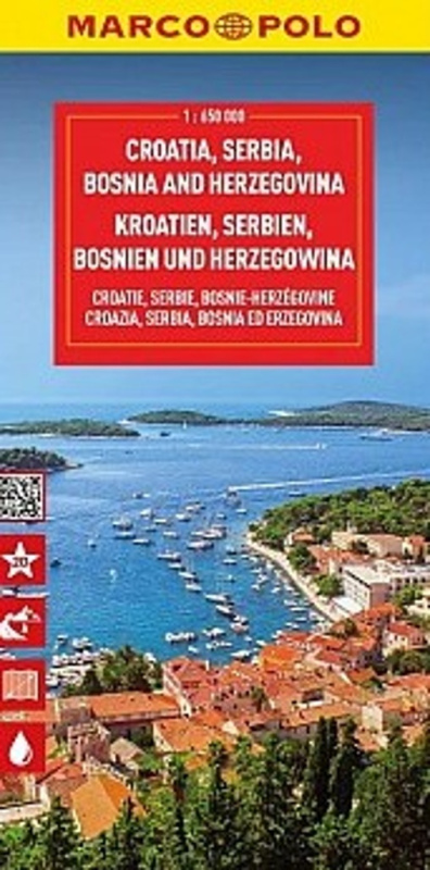 Chorvatsko, Srbsko, Slovinsko, Bosna 1:650 000 - Marco Polo