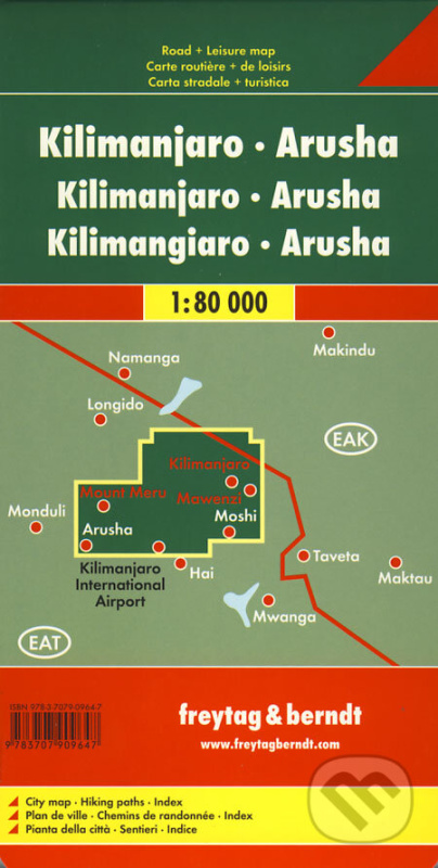Kilimanjaro, Arusha 1:80 000 (Automapa)