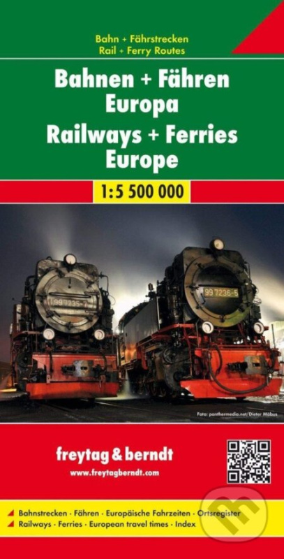 Evropa železniční mapa 1:3,5 mil (Bahnen + Fähren Europa, Eisenbahnkarte 1:5,5 Mio)