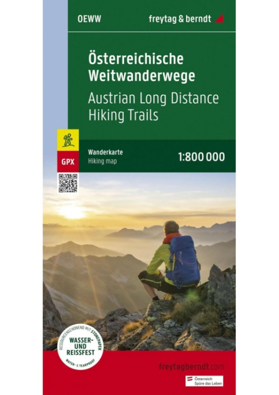 Rakouské dálkové turistické stezky 1:800 000 / turistická a cykloturistická mapa Freytag-Berndt und Artaria KG