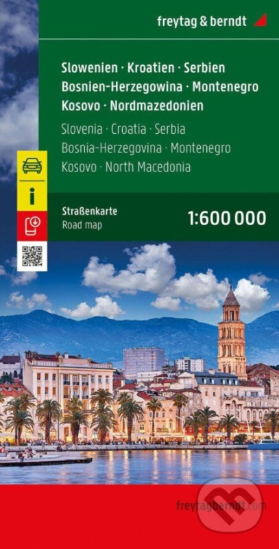 Slovinsko - Chorvatsko - Srbsko - Bosna a Hercegovina - Černá Hora - Kosovo - Severní Makedonie 1:600 000
