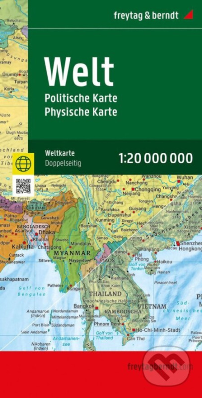Mapa světa 1:20 000 000 / politicko-fyzická mapa (složená)