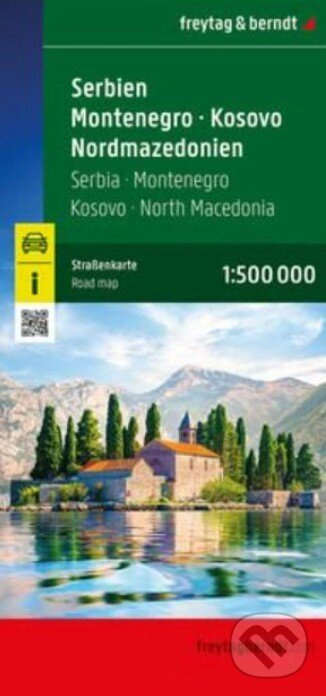 Srbsko, Čierna Hora, Kosovo, Severné Macedónsko 1: 500 000