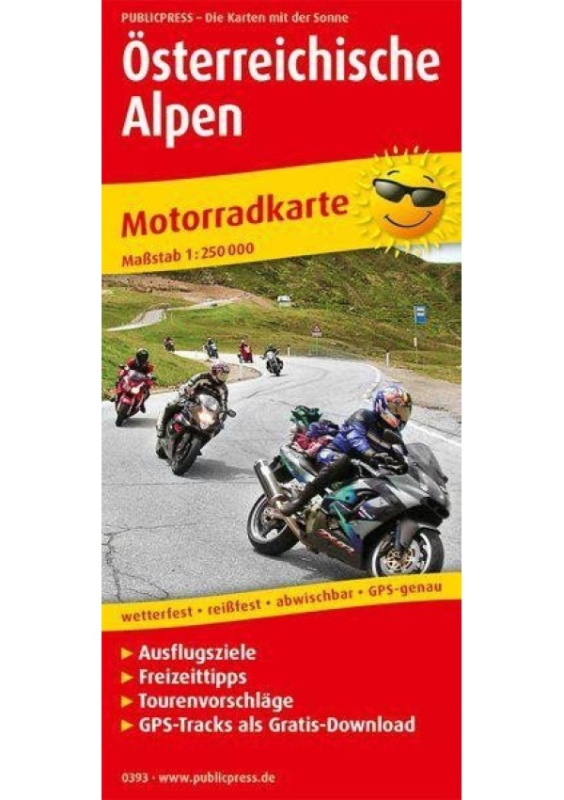 Rakouské Alpy 1:250 000 / motocyklová mapa FREYTAG-BERNDT, spol. s r.o.