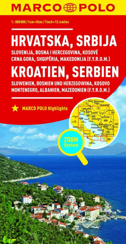 Hrvatska, Srbija / Kroatien, Serbien (Slowenien, Bosnien und Herzegowina, Kosovo, Montenegro, Albanien, Mazedonien (1:800 000))