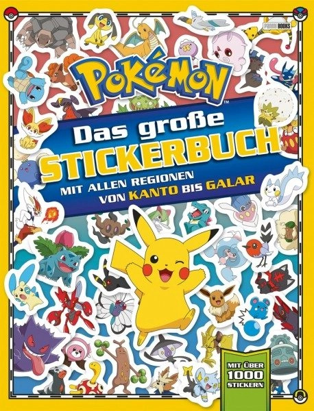 Pokémon: velká kniha samolepek se všemi regiony od Kanto po Galar