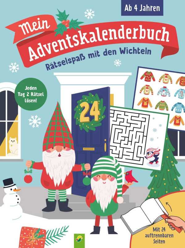 Mein adventní kalendář – kniha hádanek se skřítky