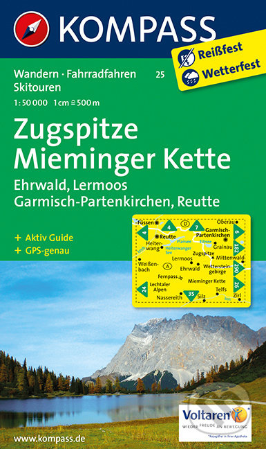 Zugspitze, Mieminger Kette (Ehrwald, Lermoos, Garmisch-Partenkirchen, Reutte 1:50 000 (WK 25))