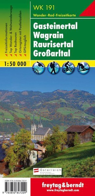 Gasteiner Tal - Wagrain- Grosarltal 1:50 000