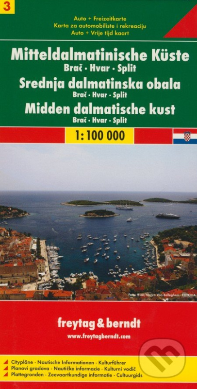 Mitteldalmatinische Küste 1:100 000 (Brač, Hvar, Split)
