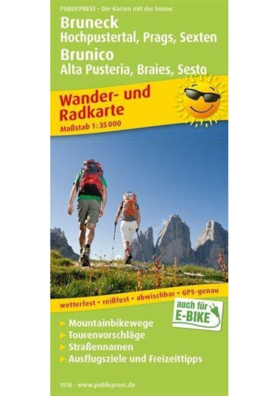 Bruneck, Hochpustertal, Braies, Sesto / Brunico, Alta Pusteria, Braies, Sesto 1:35 000 / turistická a cykloturistická mapa Freytag-Berndt und Artaria KG
