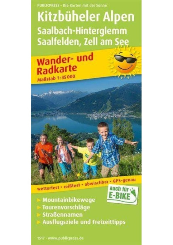Kitzbühelské Alpy, Saalbach-Hinterglemm, Saalfelden-Zell am See 1:35 000 / turistická a cykloturistická mapa Freytag-Berndt und Artaria KG