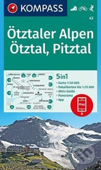 Ötztaler Alpen, Ötztal, Pitztal (5 in 1, WK 43, 1:50.000)