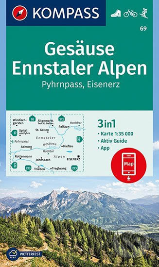 Gesäuse, Ennstaler Alpen (Pyhrnpass, Eisenerz; 3 in 1 (WK 69, 1:35.000))