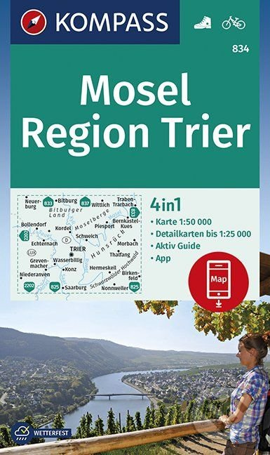 Mosel, Region Trier (4 in 1, WK 834, 1:50.000)