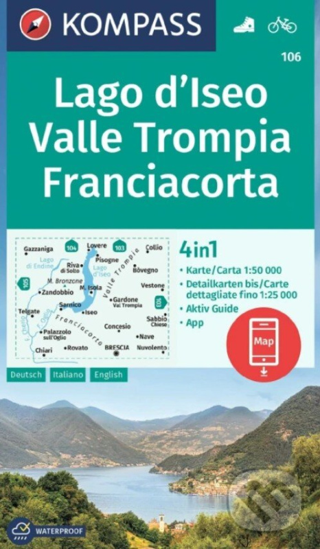 106 Lago d'Iseo, Valle Trompia, Franciacorta 1: 50 000