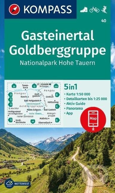 40 Gasteinertal, Goldberggruppe 1: 50 000 (turistická mapa KOMPASS 40)