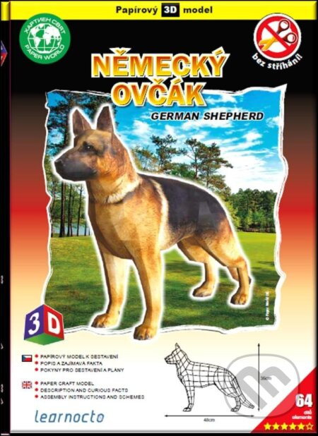 Německý ovčák (Papírový 3D model/64 dílků) - hra z kategorie Naučné knihy