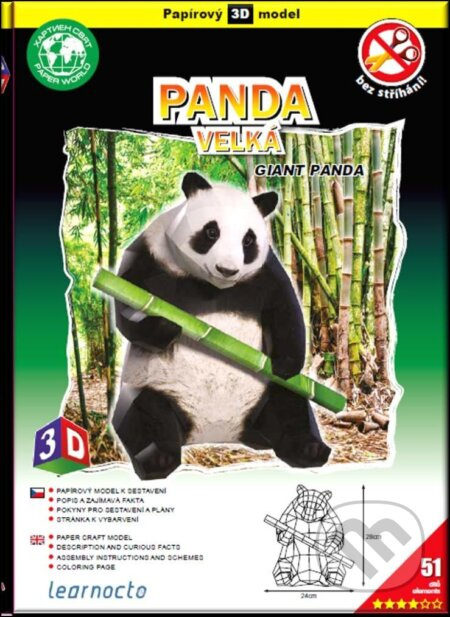 Panda velká (Papírový 3D model/51 dílků) - hra z kategorie Naučné knihy