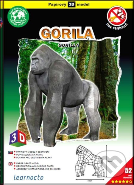 Gorila (Papírový 3D model/52 dílků) - hra z kategorie Naučné knihy