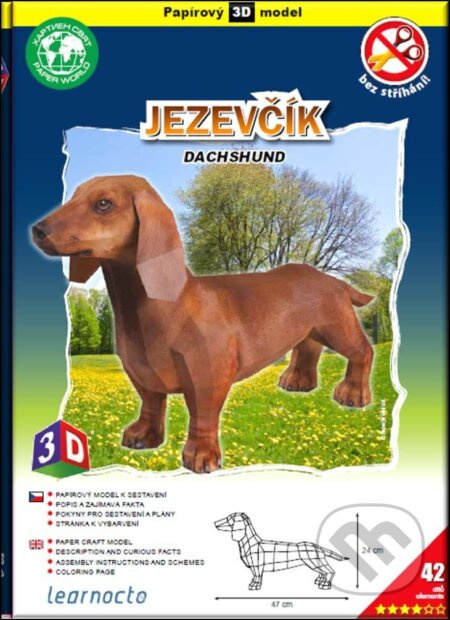 Jezevčík světlý (Papírový 3D model/42 dílků) - hra z kategorie Naučné knihy