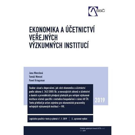 Ekonomika a účetnictví veřejných výzkumných institucí - Tomáš Wencel, Jana Wenclová, Pavel Kriegsman