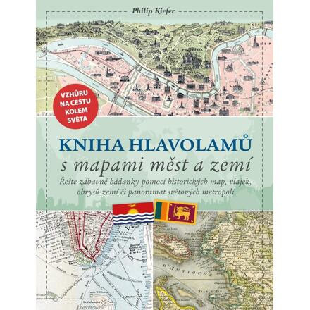 Kniha hlavolamů s mapami měst a zemí