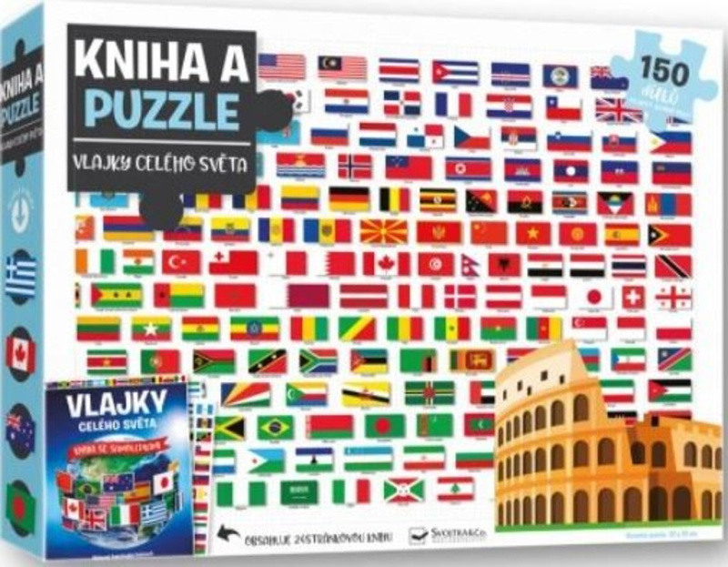 Kniha a puzzle - Vlajky celého světa