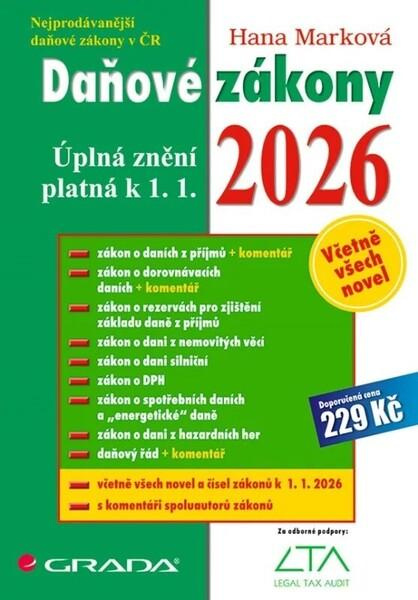 Kniha: Daňové zákony 2026 od Marková Hana