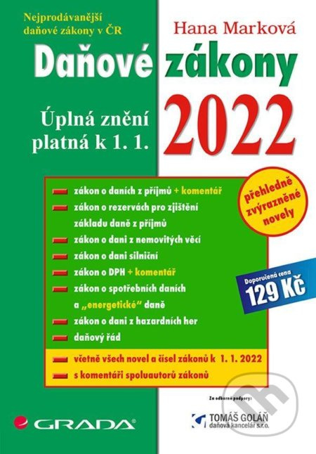 Daňové zákony 2022 (Úplná znění k 1. 1. 2022) - Hana Marková - kniha z kategorie Účetnictví a daně