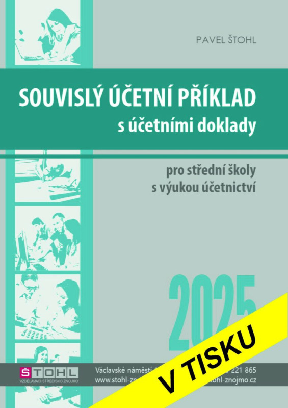 Souvislý účetní příklad s účetními doklady 2025